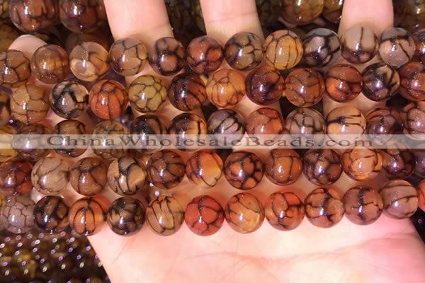 CAA5057 15.5 inches 10mm round dragon veins agate beads wholesale