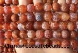 CAA5074 15.5 inches 12mm round red dragon veins agate beads