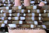 CAA5115 15.5 inches 8*33mm rice striped agate beads wholesale