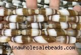 CAA5122 15.5 inches 10*30mm rice striped agate beads wholesale