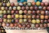 CAA5134 15.5 inches 8mm round red moss agate beads wholesale