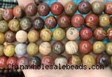 CAA5137 15.5 inches 14mm round red moss agate beads wholesale