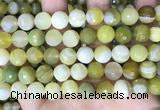 CAA5160 15.5 inches 12mm faceted round banded agate beads