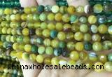 CAA5164 15.5 inches 6mm faceted round banded agate beads