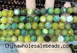 CAA5165 15.5 inches 8mm faceted round banded agate beads