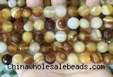 CAA5172 15.5 inches 8mm faceted round banded agate beads