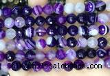 CAA5180 15.5 inches 10mm faceted round banded agate beads