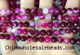 CAA5185 15.5 inches 6mm faceted round banded agate beads