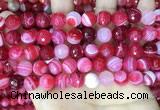 CAA5194 15.5 inches 10mm faceted round banded agate beads