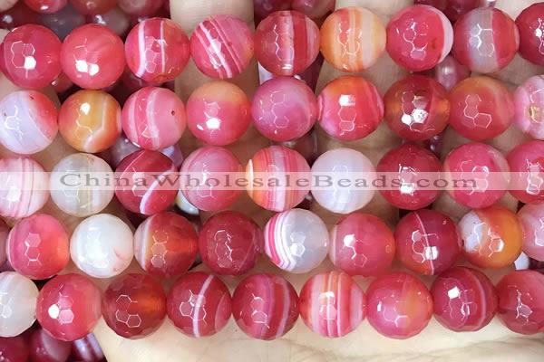 CAA5204 15.5 inches 16mm faceted round banded agate beads