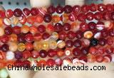 CAA5206 15.5 inches 6mm faceted round banded agate beads