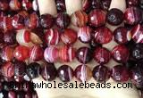 CAA5217 15.5 inches 14mm faceted round banded agate beads