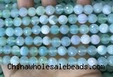 CAA5221 15.5 inches 8mm faceted round banded agate beads