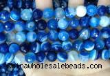 CAA5229 15.5 inches 10mm faceted round banded agate beads