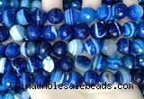 CAA5230 15.5 inches 12mm faceted round banded agate beads