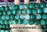 CAA5238 15.5 inches 14mm faceted round banded agate beads