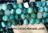 CAA5245 15.5 inches 14mm faceted round banded agate beads
