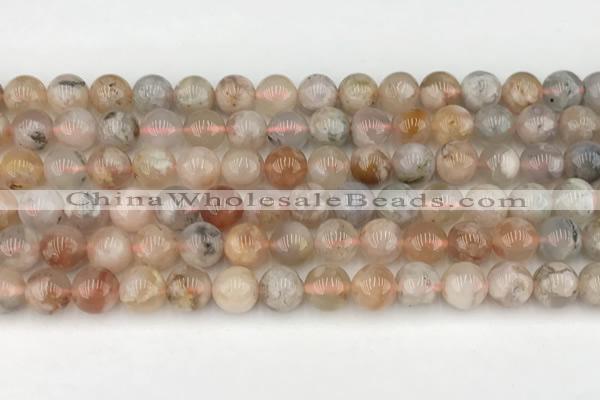 CAA5281 15.5 inches 8mm round sakura agate gemstone beads