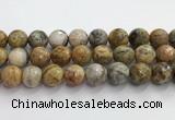 CAA5295 15.5 inches 14mm faceted round crazy lace agate beads wholesale