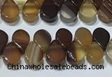 CAA5304 Top drilled 6*8mm flat teardrop line agate beads