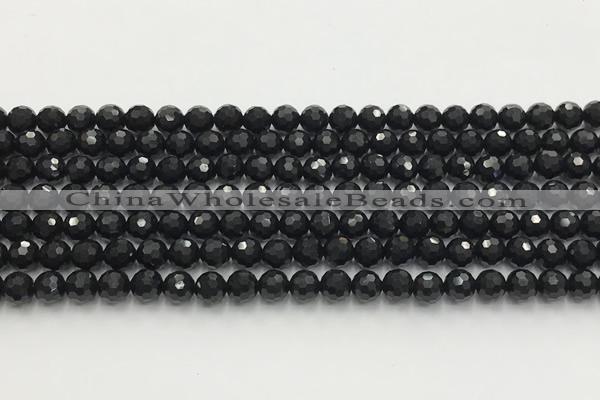 CAA5337 15.5 inches 6mm faceted round black onyx beads wholesale