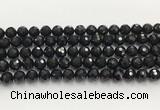 CAA5339 15.5 inches 10mm faceted round black onyx beads wholesale