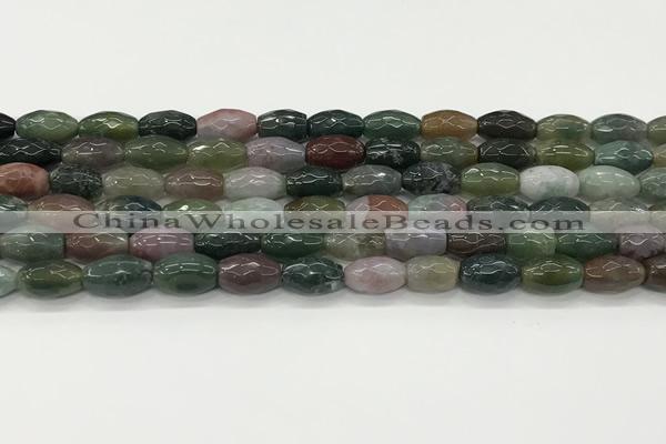 CAA5471 15.5 inches 8*12mm faceted rice agate beads