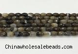 CAA5478 15.5 inches 8*12mm faceted rice agate beads