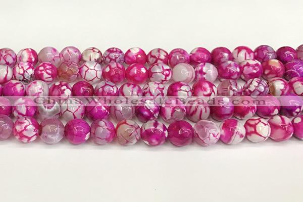 CAA5521 15 inches 10mm faceted round fire crackle agate beads