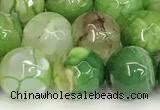 CAA5527 15 inches 10mm faceted round fire crackle agate beads