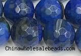 CAA5547 15 inches 12mm faceted round fire crackle agate beads