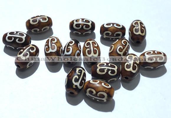 CAA5717 8*12mm drum tibetan agate dzi beads wholesale