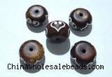 CAA5720 11*20mm rondelle tibetan agate dzi beads wholesale