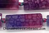 CAA5731 9*25mm - 10*28mm faceted nuggets dragon veins agate beads