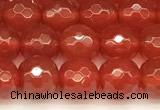 CAA5740 15 inches 6mm faceted round red agate beads