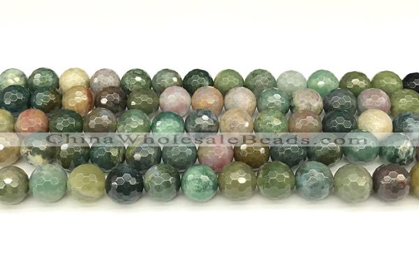 CAA5751 15 inches 8mm faceted round Indian agate beads