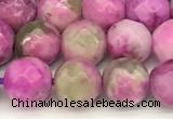 CAA5770 15 inches 6mm faceted round colorfull crazy lace agate beads