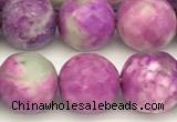 CAA5772 15 inches 10mm faceted round colorfull crazy lace agate beads