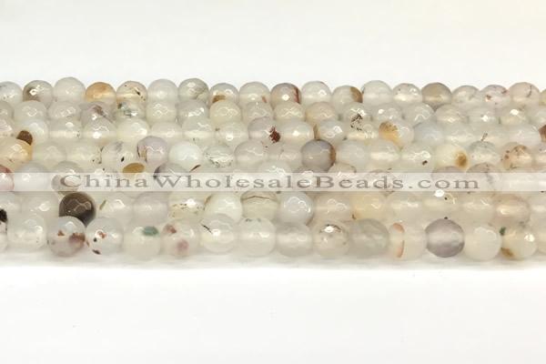 CAA5780 15 inches 6mm faceted round montana agate beads