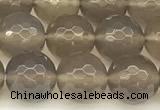 CAA5787 15 inches 10mm faceted round grey agate beads