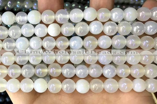 CAA5820 15 inches 8mm round AB-color agate beads