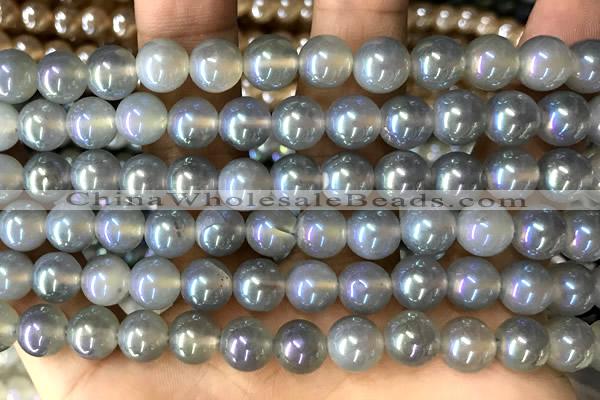 CAA5823 15 inches 8mm round AB-color agate beads