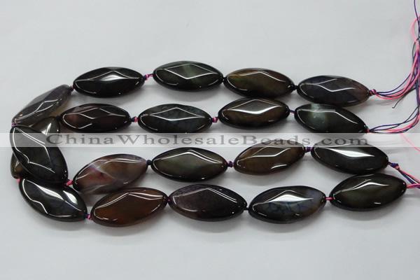 CAA584 15.5 inches 19*38mm faceted marquise dragon veins agate beads