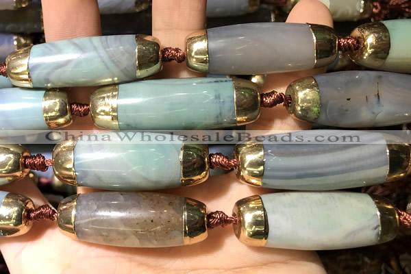 CAA5860 14*38mm - 16*43mm rice agate beads