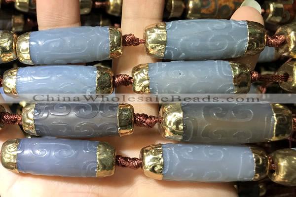 CAA5861 12*35mm - 14*40mm rice agate beads