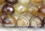 CAA5962 15 inches 8mm faceted round AB-color line agate beads