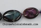 CAA598 16*20mm – 30*40mm faceted oval dragon veins agate beads