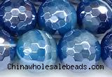 CAA5993 15 inches 10mm faceted round AB-color line agate beads