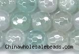 CAA6000 15 inches 6mm faceted round AB-color line agate beads