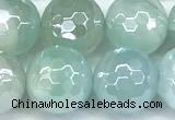 CAA6002 15 inches 10mm faceted round AB-color line agate beads
